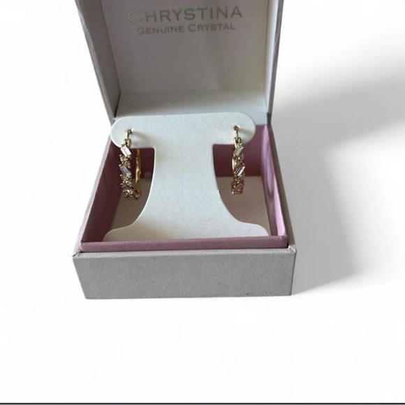 Source Unknown Jewelry - Source Unknown Gold and Crystal Earrings